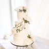 Свадебный торт с живыми цветами №127006