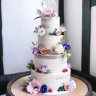 Свадебный торт с живыми цветами №127004