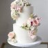 Свадебный торт с живыми цветами №127007