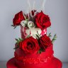 Свадебный торт с живыми цветами №127008