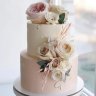 Свадебный торт с живыми цветами №127010