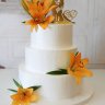Свадебный торт с лилиями №127028