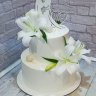 Свадебный торт с лилиями №127030