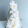 Свадебный торт с орхидеями №127129