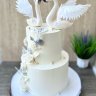 Свадебный торт с лебедями №127355