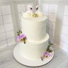 Свадебный торт с лебедями №127368