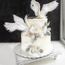 Свадебный торт с лебедями №127369
