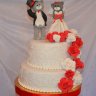 Свадебный торт с мишками №127384