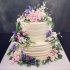 Двухъярусный свадебный торт с цветами №129273