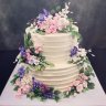 Двухъярусный свадебный торт с цветами №129272