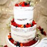Двухъярусный свадебный торт с ягодами №129298