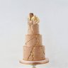 Бежевый свадебный торт №129356