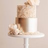 Бежевый свадебный торт №129355