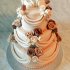 Бежевый свадебный торт №129360