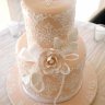 Бежевый свадебный торт №129365