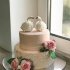 Бежевый свадебный торт №129366