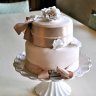 Бежевый свадебный торт №129369