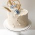 Бежевый свадебный торт №129370