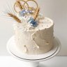 Бежевый свадебный торт №129369