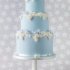 Бело-голубой свадебный торт №129372