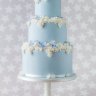 Бело-голубой свадебный торт №129373