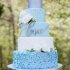 Бело-голубой свадебный торт №129374