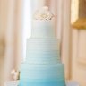 Бело-голубой свадебный торт №129377
