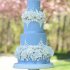 Бело-голубой свадебный торт №129377