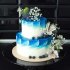 Бело-голубой свадебный торт №129379