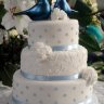Бело-голубой свадебный торт №129379
