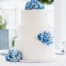 Бело-голубой свадебный торт №129382