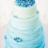 Бело-голубой свадебный торт №129381
