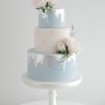 Бело-голубой свадебный торт №129385
