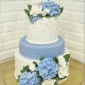 Бело-голубой свадебный торт №129387