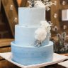Бело-голубой свадебный торт №129389