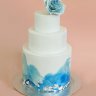 Бело-голубой свадебный торт №129389