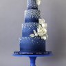 Бело-синий свадебный торт №129403