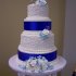 Бело-синий свадебный торт №129406