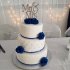 Бело-синий свадебный торт №129408