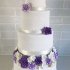 Бело-фиолетовый свадебный торт №129415