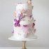 Бело-фиолетовый свадебный торт №129417