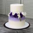 Бело-фиолетовый свадебный торт №129418