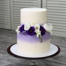 Бело-фиолетовый свадебный торт №129417