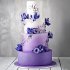 Бело-фиолетовый свадебный торт №129420
