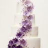 Бело-фиолетовый свадебный торт №129424