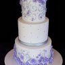 Бело-фиолетовый свадебный торт №129425