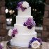 Бело-фиолетовый свадебный торт №129427