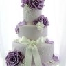 Бело-фиолетовый свадебный торт №129429