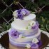 Бело-фиолетовый свадебный торт №129429
