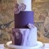 Бело-фиолетовый свадебный торт №129431